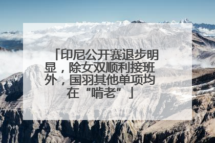 印尼公开赛退步明显，除女双顺利接班外，国羽其他单项均在“啃老”