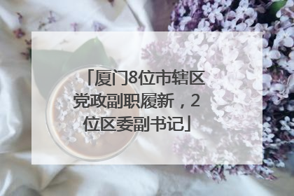 厦门8位市辖区党政副职履新，2位区委副书记