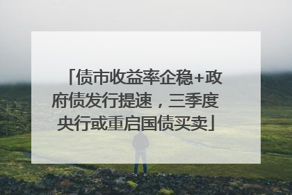 债市收益率企稳+政府债发行提速，三季度央行或重启国债买卖