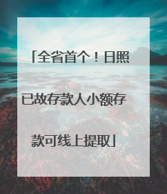 全省首个！日照已故存款人小额存款可线上提取