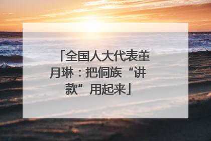 全国人大代表董月琳：把侗族“讲款”用起来