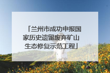 兰州市成功申报国家历史遗留废弃矿山生态修复示范工程