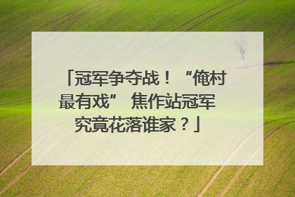 冠军争夺战！“俺村最有戏” 焦作站冠军究竟花落谁家？