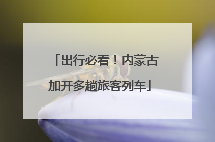 出行必看！内蒙古加开多趟旅客列车
