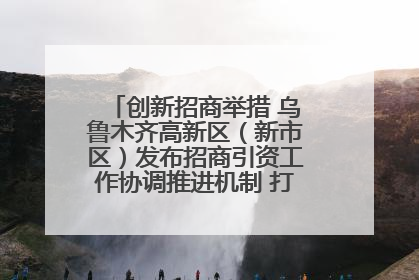 创新招商举措 乌鲁木齐高新区（新市区）发布招商引资工作协调推进机制 打造投资发展新高地
