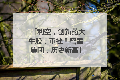 利空，创新药大牛股，重挫！蜜雪集团，历史新高
