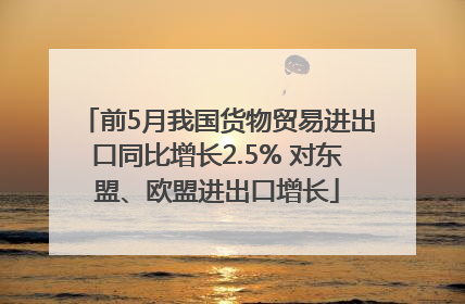 前5月我国货物贸易进出口同比增长2.5% 对东盟、欧盟进出口增长