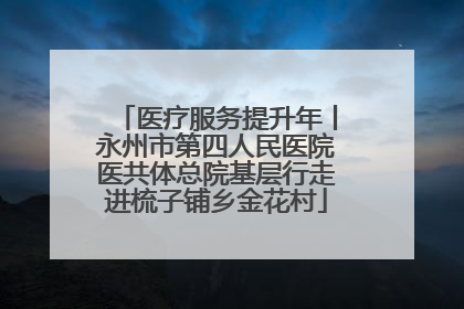 医疗服务提升年丨永州市第四人民医院医共体总院基层行走进梳子铺乡金花村