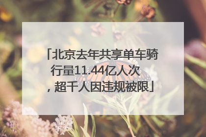 北京去年共享单车骑行量11.44亿人次，超千人因违规被限