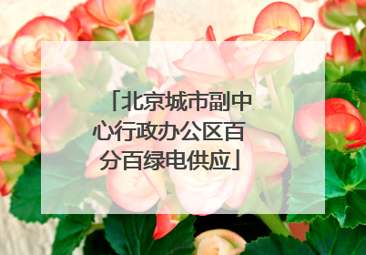 北京城市副中心行政办公区百分百绿电供应