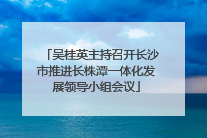 吴桂英主持召开长沙市推进长株潭一体化发展领导小组会议