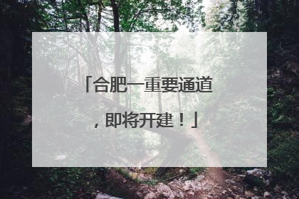 合肥一重要通道，即将开建！