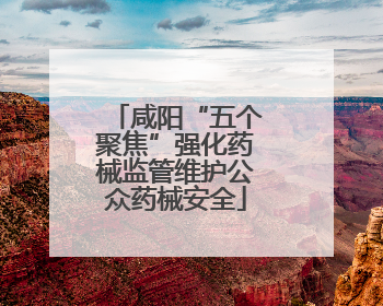 咸阳“五个聚焦”强化药械监管维护公众药械安全