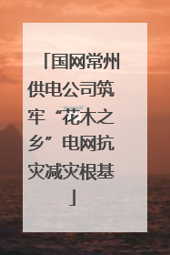 国网常州供电公司筑牢“花木之乡”电网抗灾减灾根基
