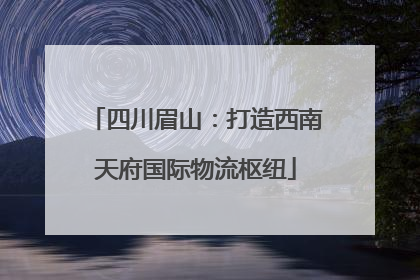 四川眉山：打造西南天府国际物流枢纽