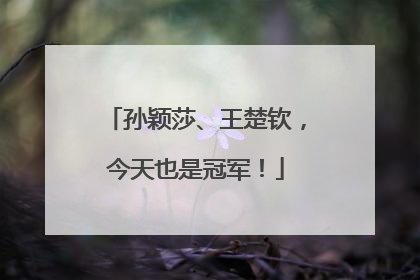孙颖莎、王楚钦，今天也是冠军！