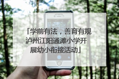 学前有法，善育有规 泸州江阳通滩小学开展幼小衔接活动