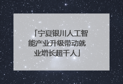 宁夏银川人工智能产业升级带动就业增长超千人
