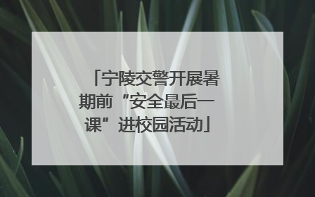 宁陵交警开展暑期前“安全最后一课”进校园活动