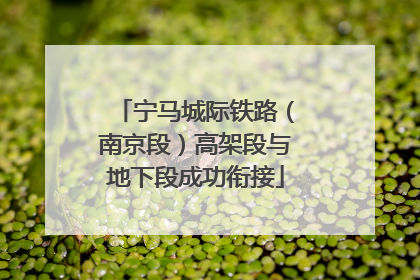宁马城际铁路（南京段）高架段与地下段成功衔接