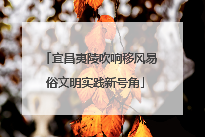 宜昌夷陵吹响移风易俗文明实践新号角