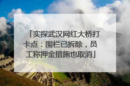 实探武汉网红大桥打卡点：围栏已拆除，员工称押金措施也取消