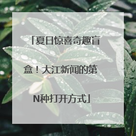 夏日惊喜奇趣盲盒！大江新闻的第N种打开方式