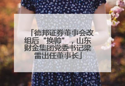 德邦证券董事会改组后“换帅”，山东财金集团党委书记梁雷出任董事长