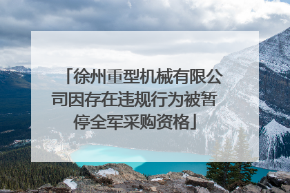 徐州重型机械有限公司因存在违规行为被暂停全军采购资格