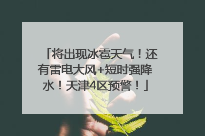 将出现冰雹天气！还有雷电大风+短时强降水！天津4区预警！