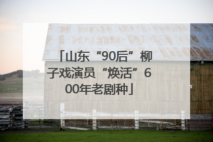 山东“90后”柳子戏演员“焕活”600年老剧种