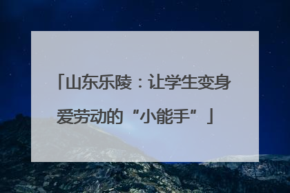 山东乐陵：让学生变身爱劳动的“小能手”