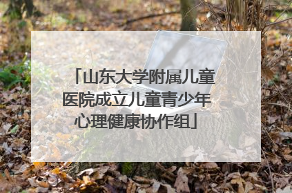 山东大学附属儿童医院成立儿童青少年心理健康协作组