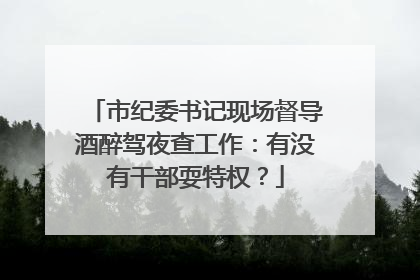 市纪委书记现场督导酒醉驾夜查工作：有没有干部耍特权？