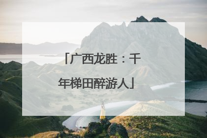 广西龙胜：千年梯田醉游人