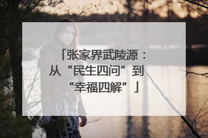 张家界武陵源：从“民生四问”到“幸福四解”
