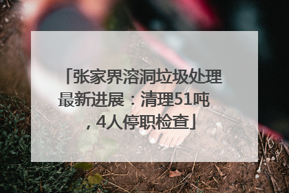 张家界溶洞垃圾处理最新进展：清理51吨，4人停职检查