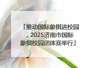 推动国际象棋进校园，2025济南市国际象棋校园团体赛举行