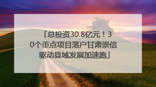 总投资30.8亿元！30个重点项目落户甘肃崇信 驱动县域发展加速跑