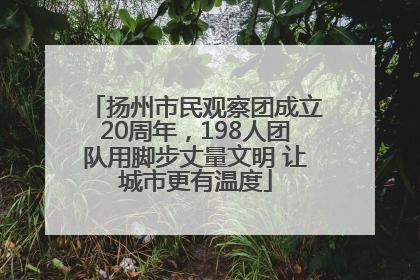 扬州市民观察团成立20周年，198人团队用脚步丈量文明 让城市更有温度