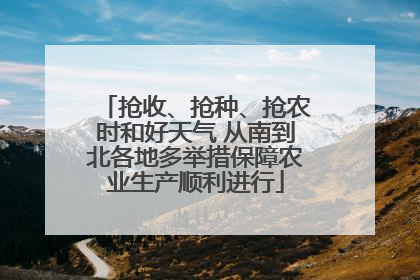 抢收、抢种、抢农时和好天气 从南到北各地多举措保障农业生产顺利进行