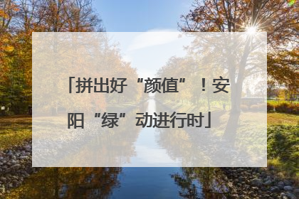 拼出好“颜值”！安阳“绿”动进行时