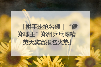 拼手速抢名额｜“健郑球王”郑州乒乓球精英大奖赛报名火热