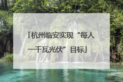 杭州临安实现“每人一千瓦光伏”目标