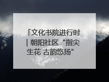 文化书院进行时｜朝阳社区“指尖生花 古韵悠扬”公益课堂开课了