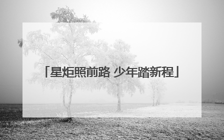 星炬照前路 少年踏新程
