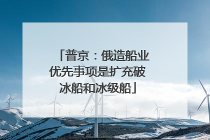 普京：俄造船业优先事项是扩充破冰船和冰级船