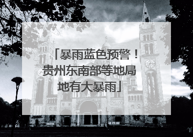 暴雨蓝色预警！贵州东南部等地局地有大暴雨