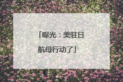 曝光：美驻日航母行动了