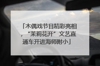 木偶戏节目精彩亮相，“茉莉花开”文艺直通车开进海师附小